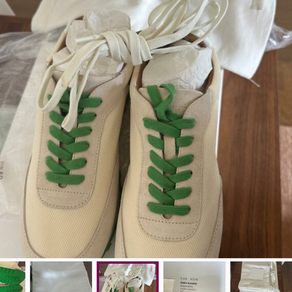 NEW The Row Owen Runner Sneakers Ivory/Green size 40 - Picture 4 of 8